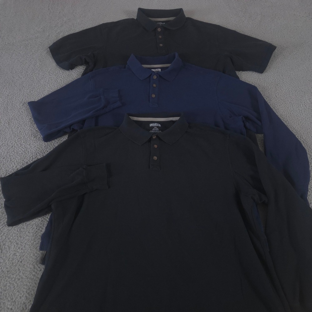 LOT OF 3 Duluth Trading Co Polo Shirt Mens 2XL Multi Cotton Relaxed Fit Pique